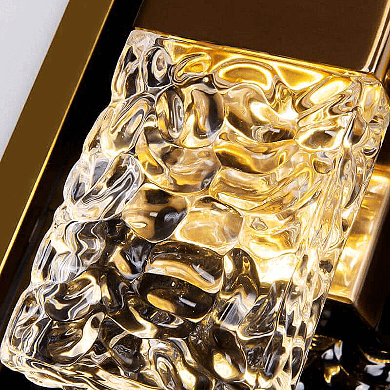 Gold Crystal Wall Lamp – Rectangular Gold LED Fixture