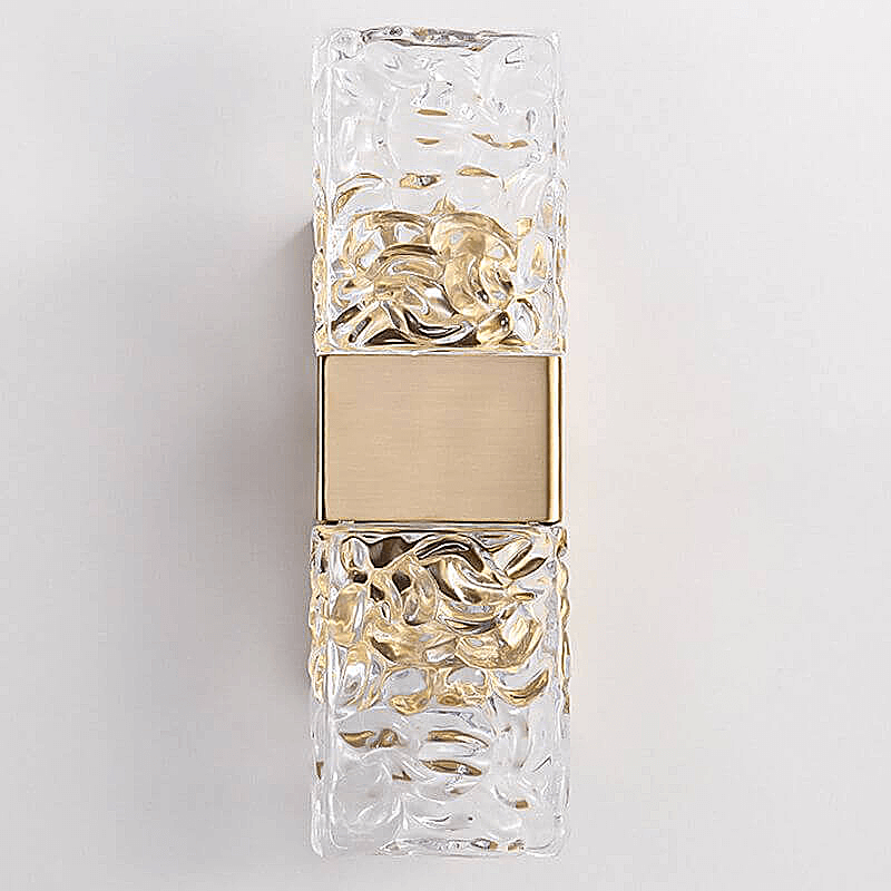 Gold Crystal Wall Lamp – Rectangular Gold LED Fixture