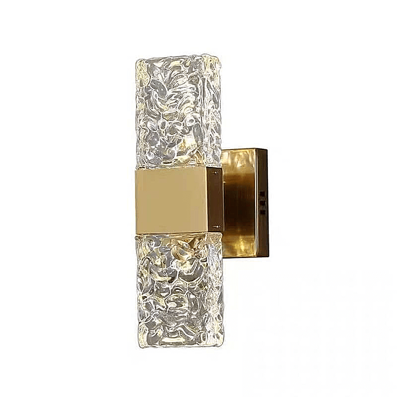 Gold Crystal Wall Lamp – Rectangular Gold LED Fixture