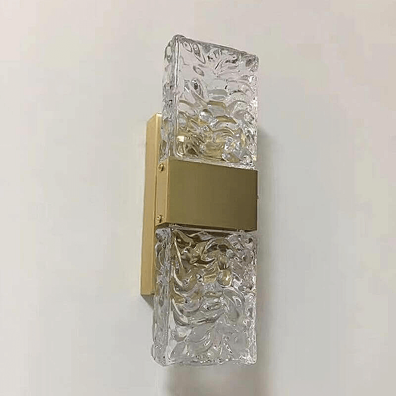 Gold Crystal Wall Lamp – Rectangular Gold LED Fixture