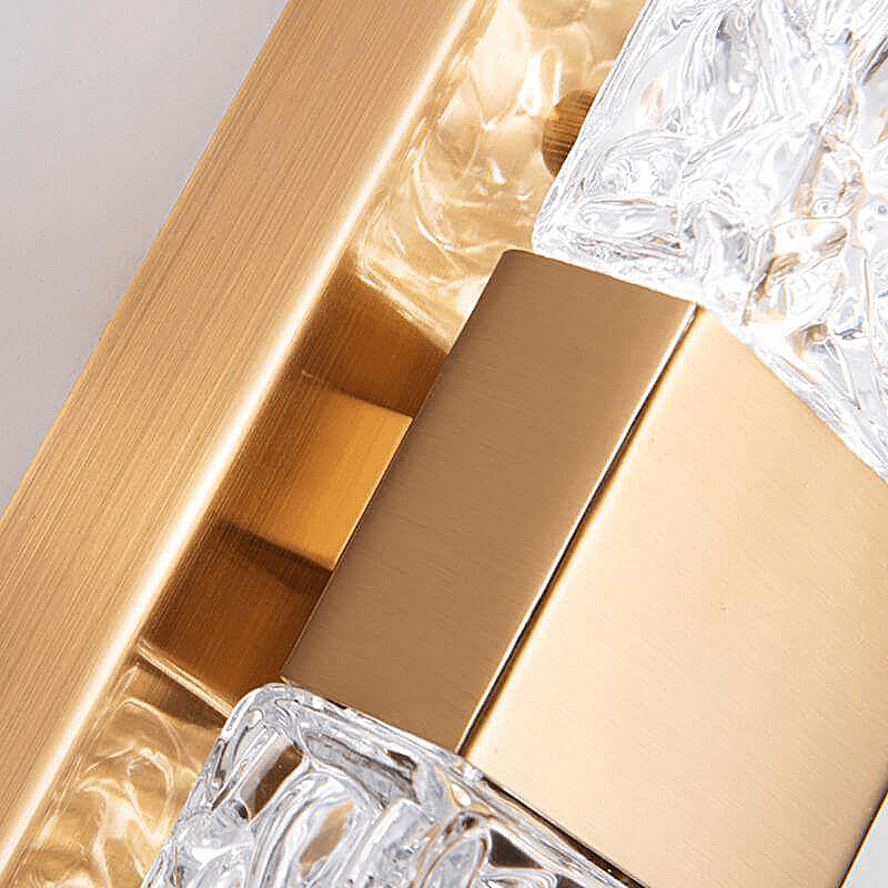 Gold Crystal Wall Lamp – Rectangular Gold LED Fixture