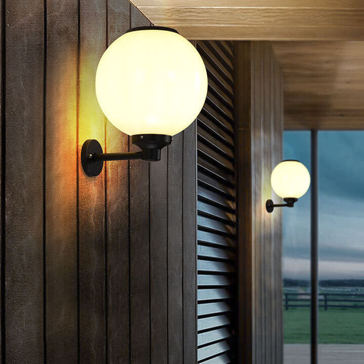 Globe-Style Solar-Powered Outdoor Wall Light