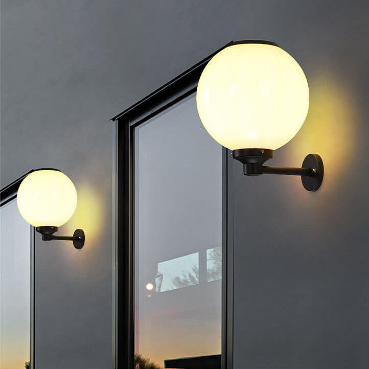 Globe-Style Solar-Powered Outdoor Wall Light