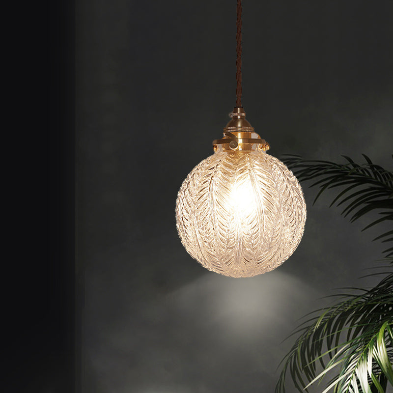 Colonial Glass Globe Pendant Light | Globe Ceiling Fixture