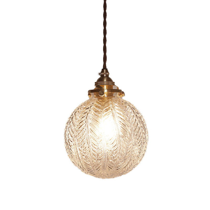 Colonial Glass Globe Pendant Light | Globe Ceiling Fixture