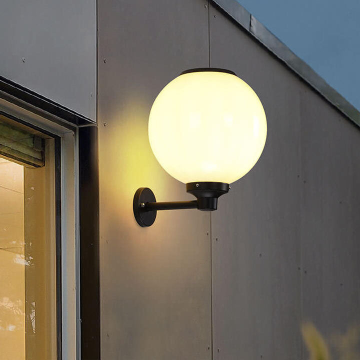 Globe-Style Solar-Powered Outdoor Wall Light