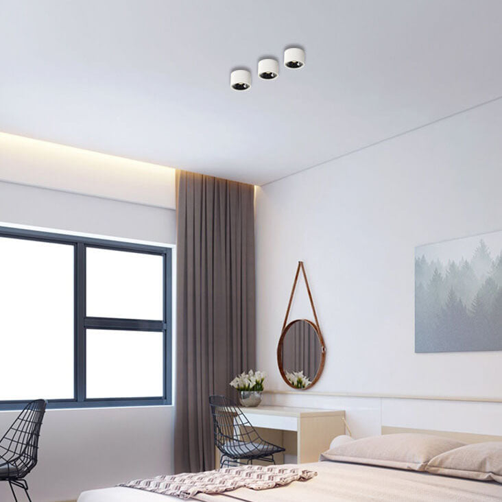 Minimalist Adjustable LED Flush Mount Ceiling Light - Round Spotlight Fixture