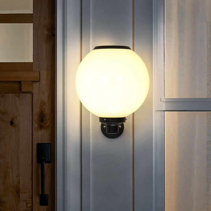 Globe-Style Solar-Powered Outdoor Wall Light