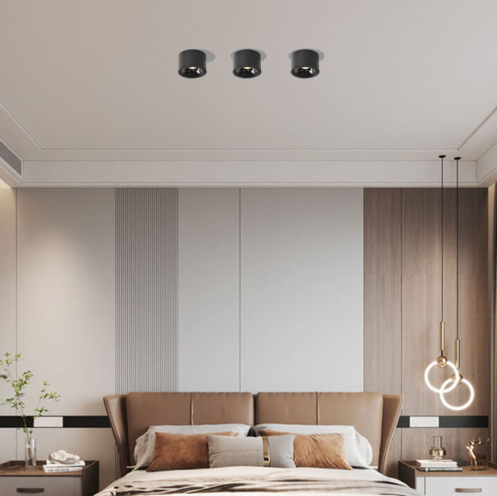 Minimalist Adjustable LED Flush Mount Ceiling Light - Round Spotlight Fixture