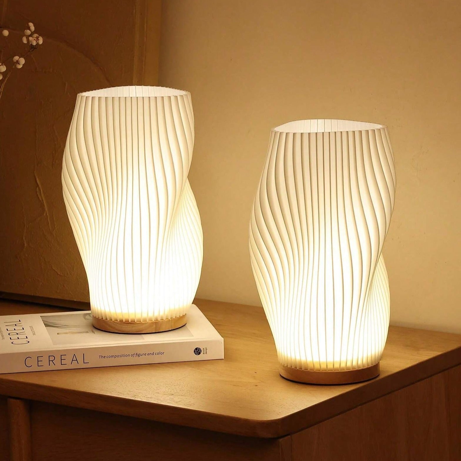 Elegant Coastal Design Lamp with Warm LED Light