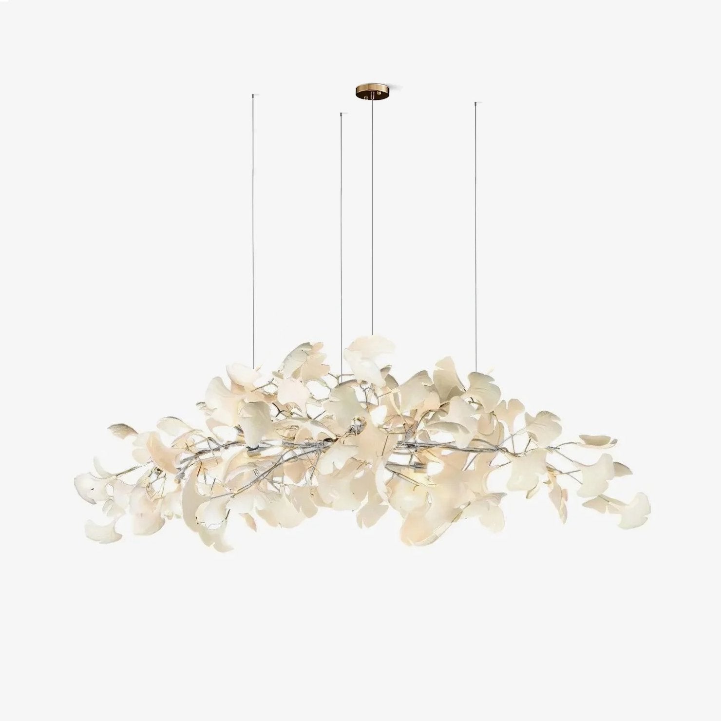 Contemporary Ceramic Gingko Petal Tree Chandelier - Modern Ceiling Lamp