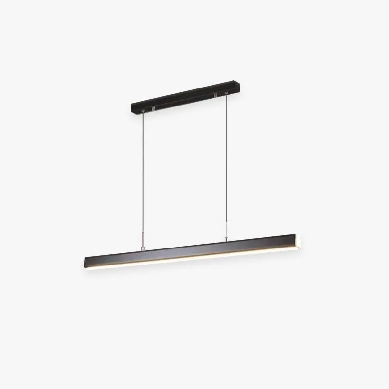 Contemporary Linear Metal Pendant Light – Black and Brown LED Lamp