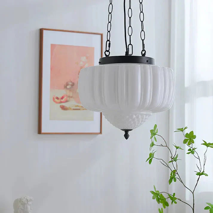 White Hanging Pendant Lamp | Minimalist Ceiling Fixture