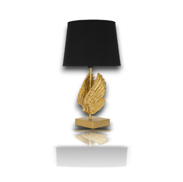 Golden Wings Table Lamp - Matte Black Shade Finish