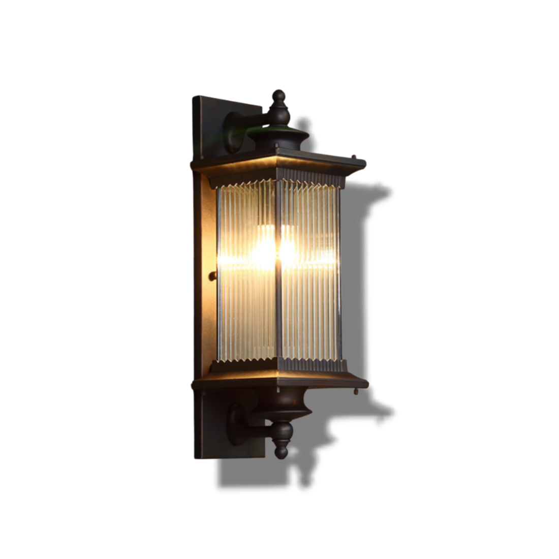 Outdoor Wall Lamp with Rectangular Retro Housing