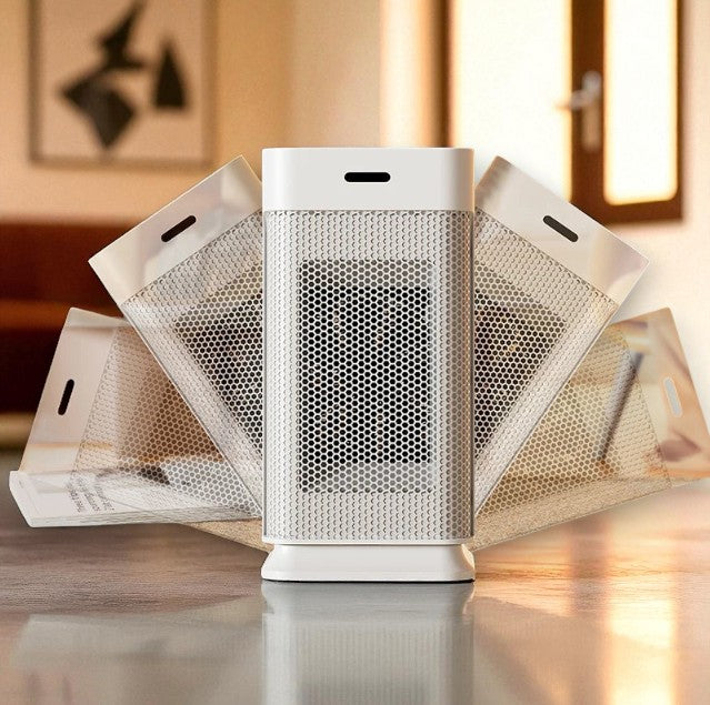 Silent Portable Ceramic Heater – PTC Electric Fan with Adjustable Heat and Night Light