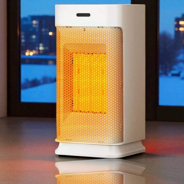 Silent Portable Ceramic Heater – PTC Electric Fan with Adjustable Heat and Night Light