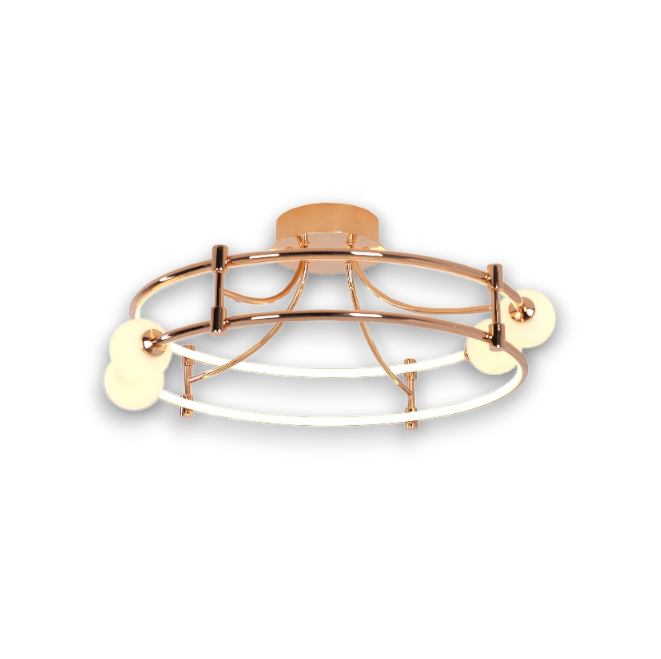 Gold LED Ceiling Light – Modern Glass Globe Design with Colour Changing