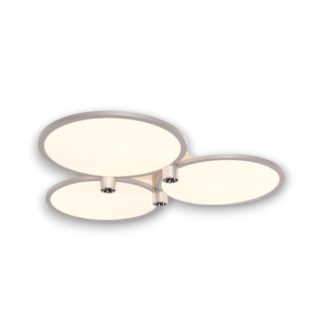 Three-Disk Full Spectrum Ceiling Light – Modern Silver & Gold Finish