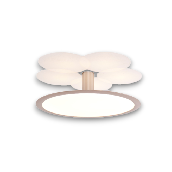 Brushed Rose Gold Aluminium Ceiling Light - Stepless Dimming Feature