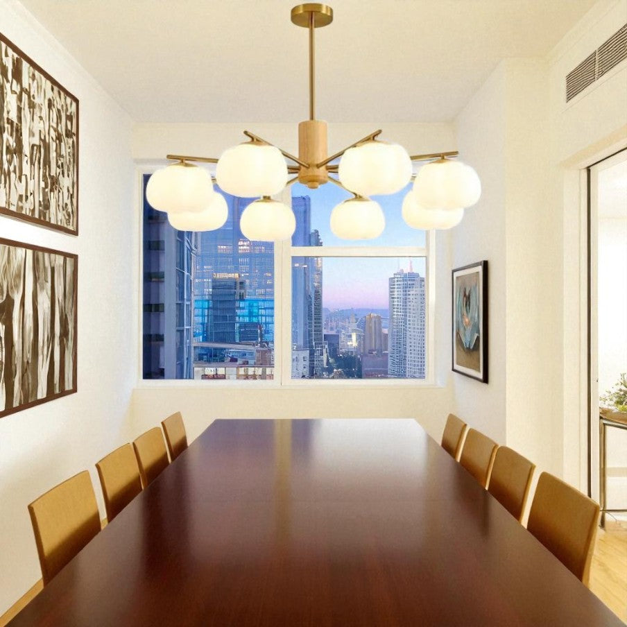 Scandinavian-Inspired LED Chandelier – Mid-Century Modern Sputnik Style