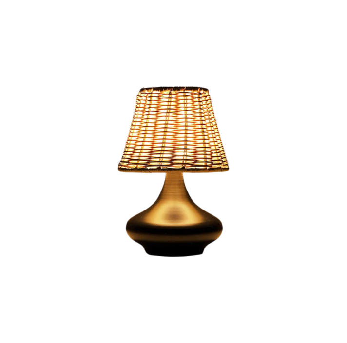 Black Rattan Bedside Lamp – Timeless Style