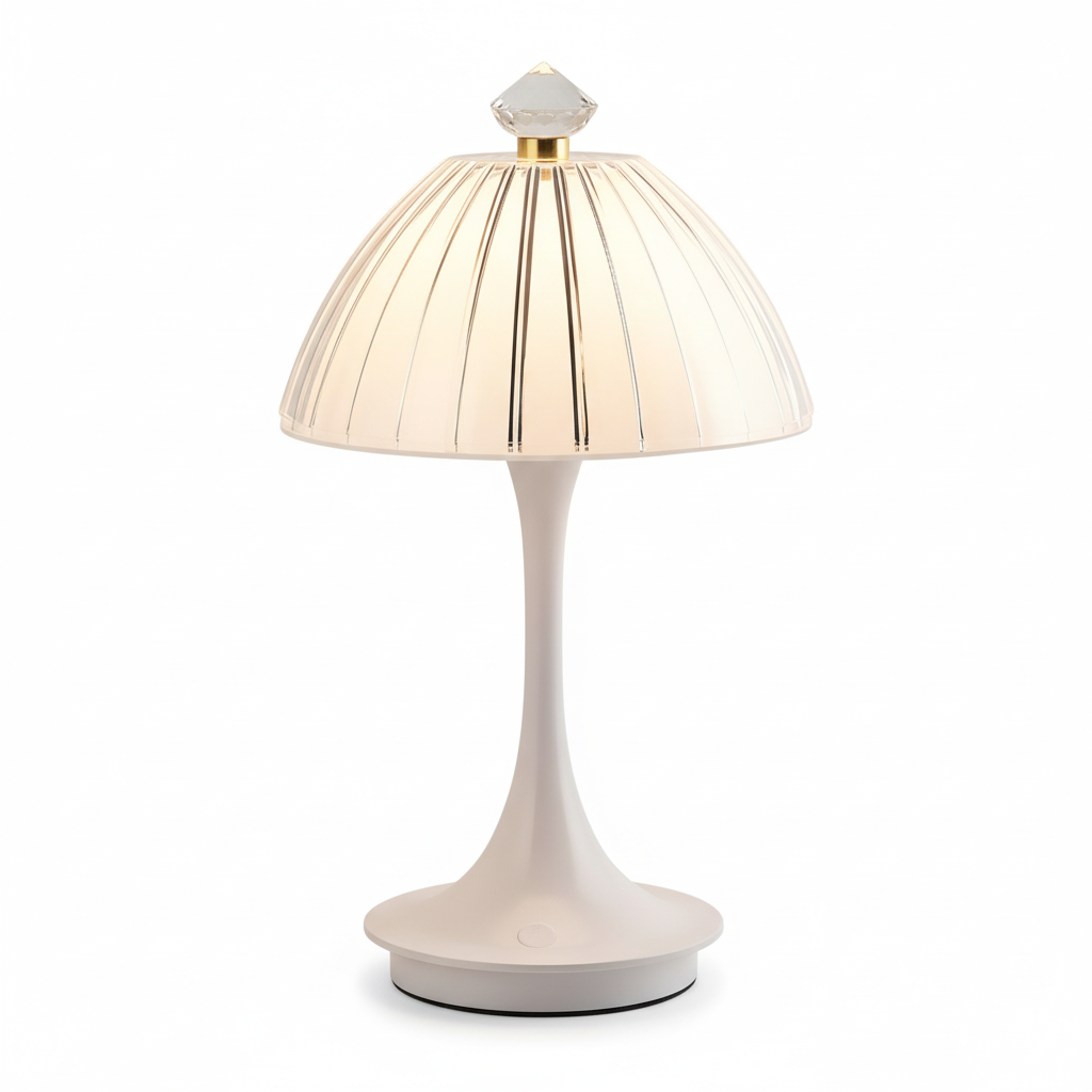 White Flower Bud LED Table Lamp – Touch Control Design