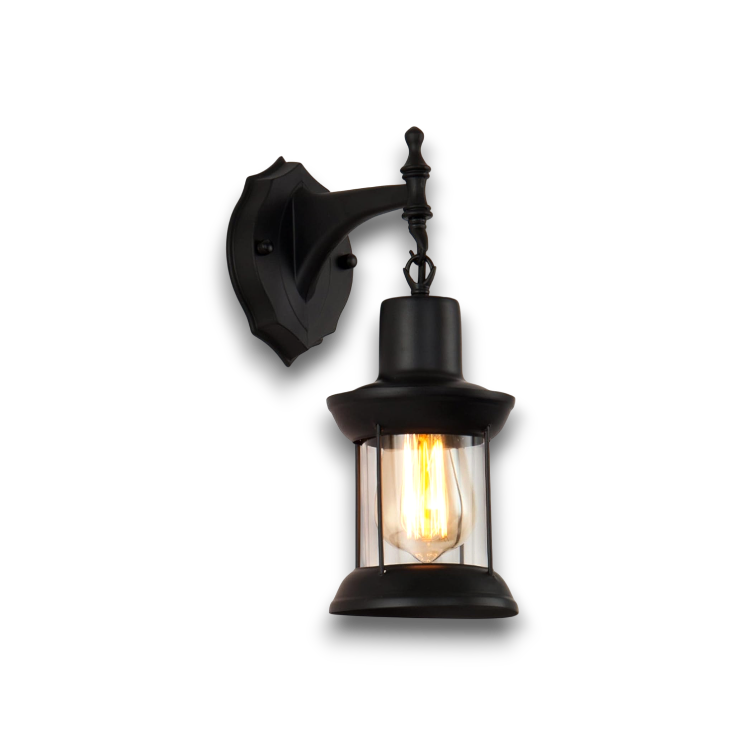 Industrial Plug-In Wall Light – Vintage Sconce with Clear Glass Shade