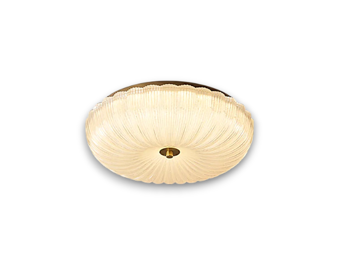 Halo Ceiling Light with Ripple Glass – Textured Lighting Fixture