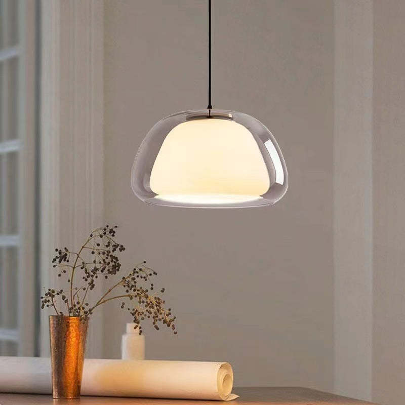 Jelly-Shaped Pendant Lamp | Milk Glass Shade