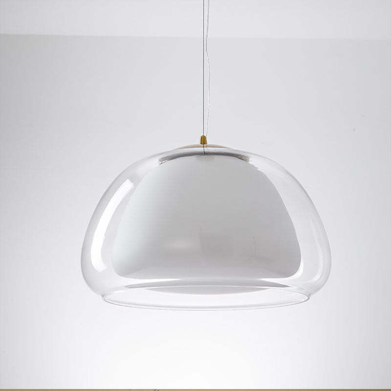 Jelly-Shaped Pendant Lamp | Milk Glass Shade