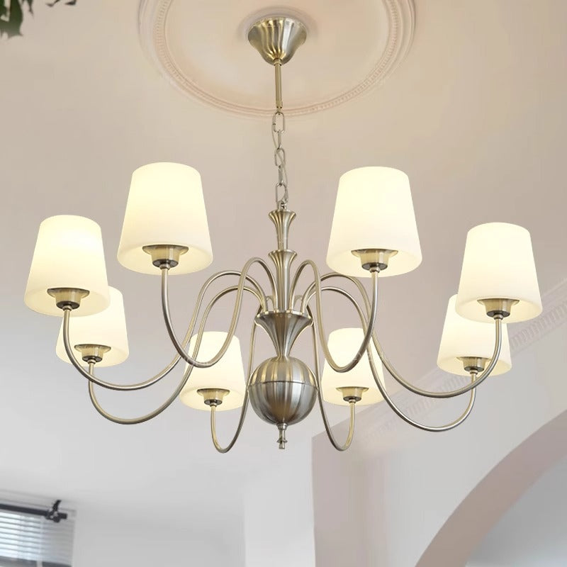 Vintage-Inspired Multi-Dome Chandelier – Classy Metal and Glass Ceiling Fixture