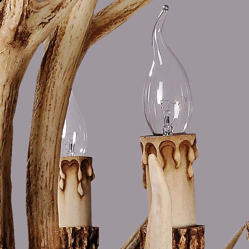 Artistic Deer Antler Chandelier – Retro Resin Horn Candle Light Design