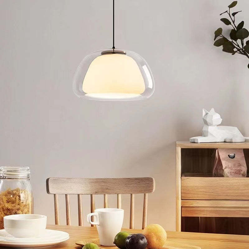 Jelly-Shaped Pendant Lamp | Milk Glass Shade