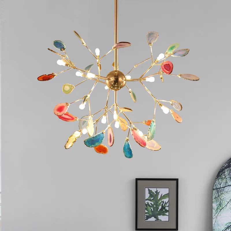 Colourful LED Nordic Chandelier – Modern Metal Pendant Light