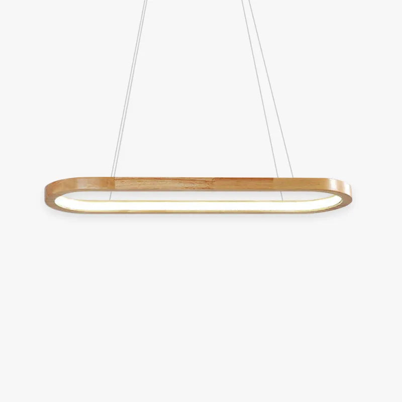 Dimmable Wood & Acrylic Pendant Light – Adjustable Color Temperature