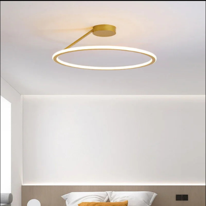 Modern Nordic LED Ring Ceiling Light | Geometric Circular Flush Mount Lamp