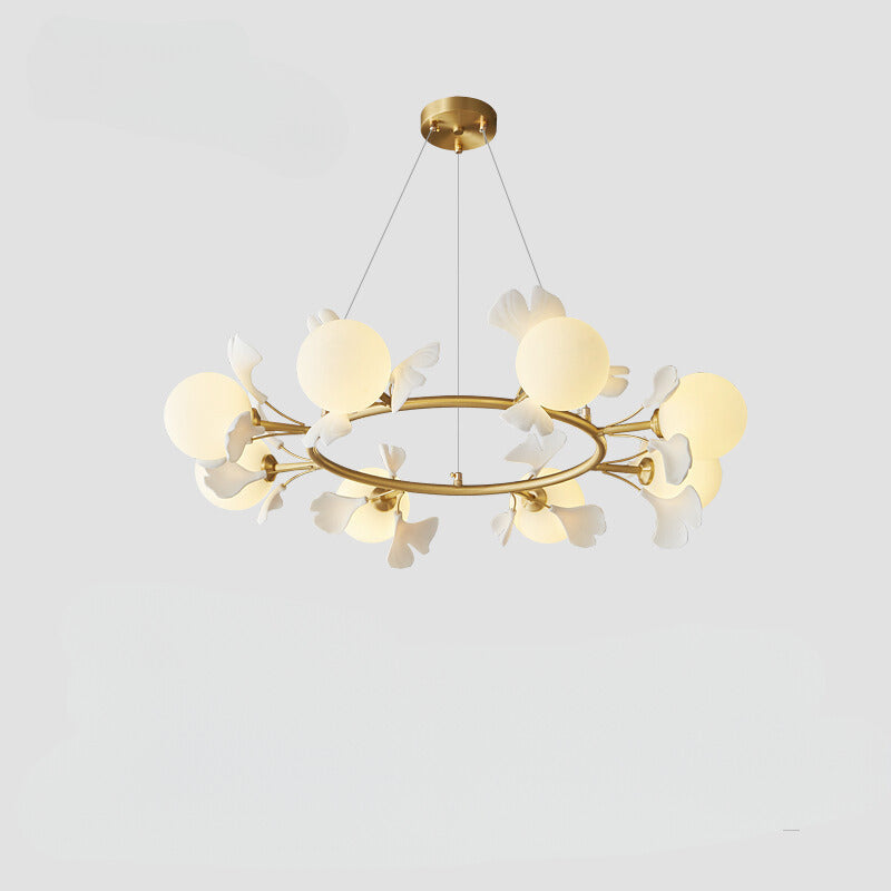 Modern Leaf Glass Chandelier – Creative Minimalist Ceiling Light