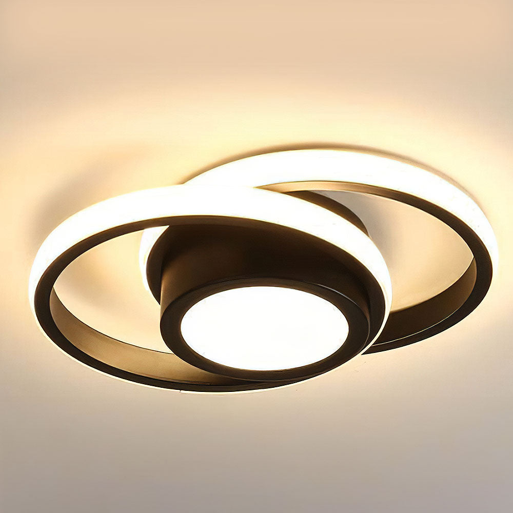Dual Halo LED Ceiling Light | Minimalist Hallway Lighting