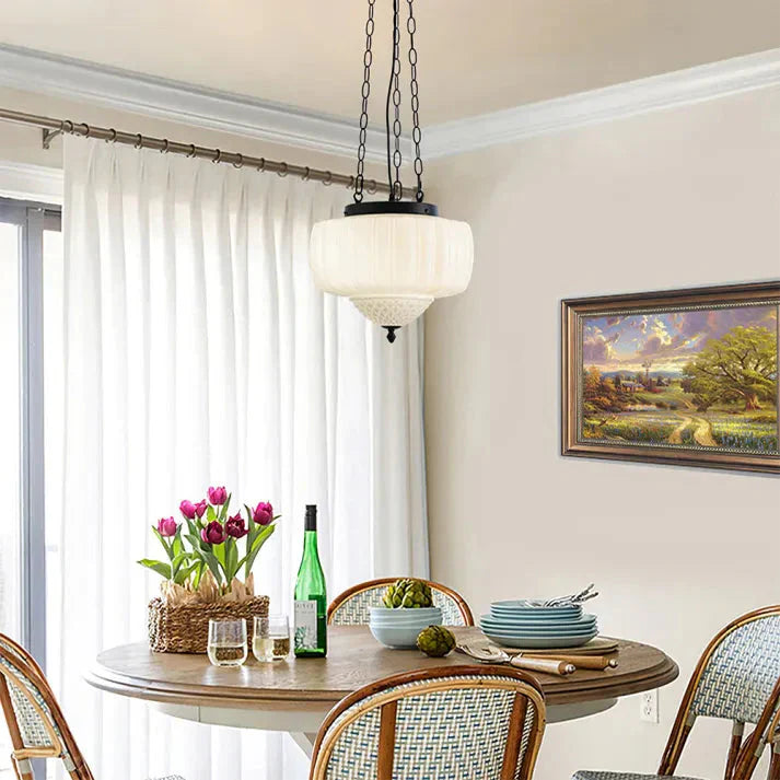 White Hanging Pendant Lamp | Minimalist Ceiling Fixture