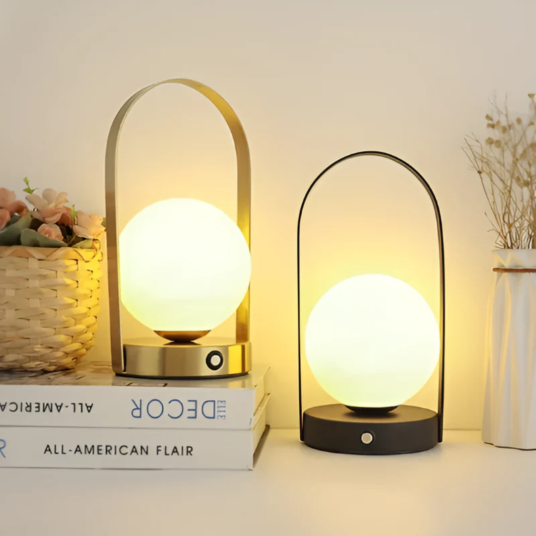 Modern Globe LED Table Lamp – Wireless and Rechargeable
