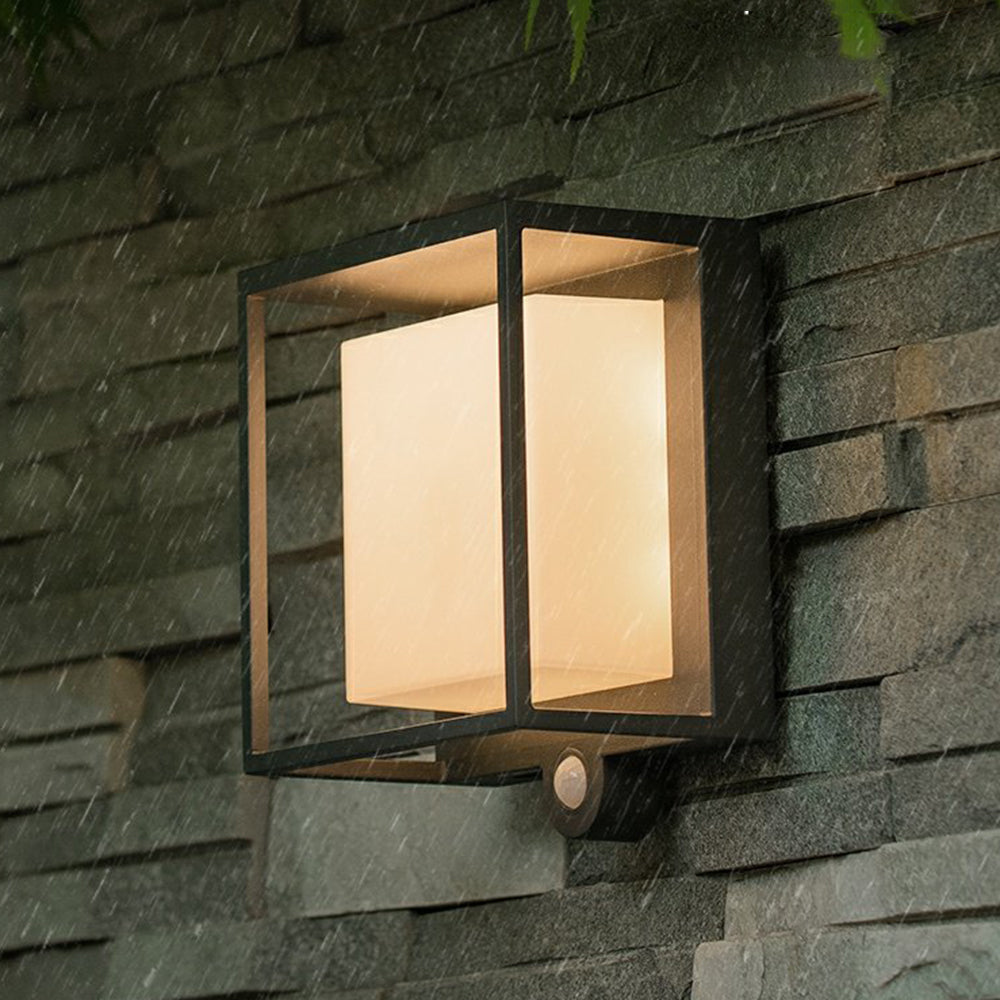 Square Solar Wall Lamp – Sensor-Activated Light