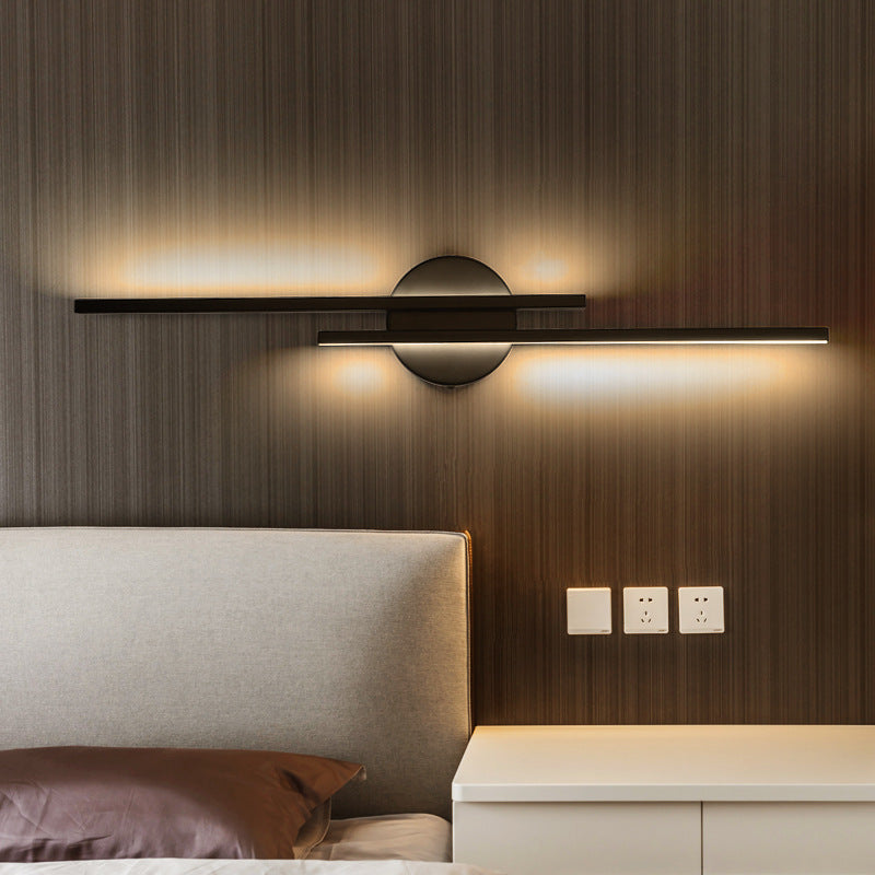 Modern Minimalist Linear Wall Sconce | 2-Light Metal Fixture