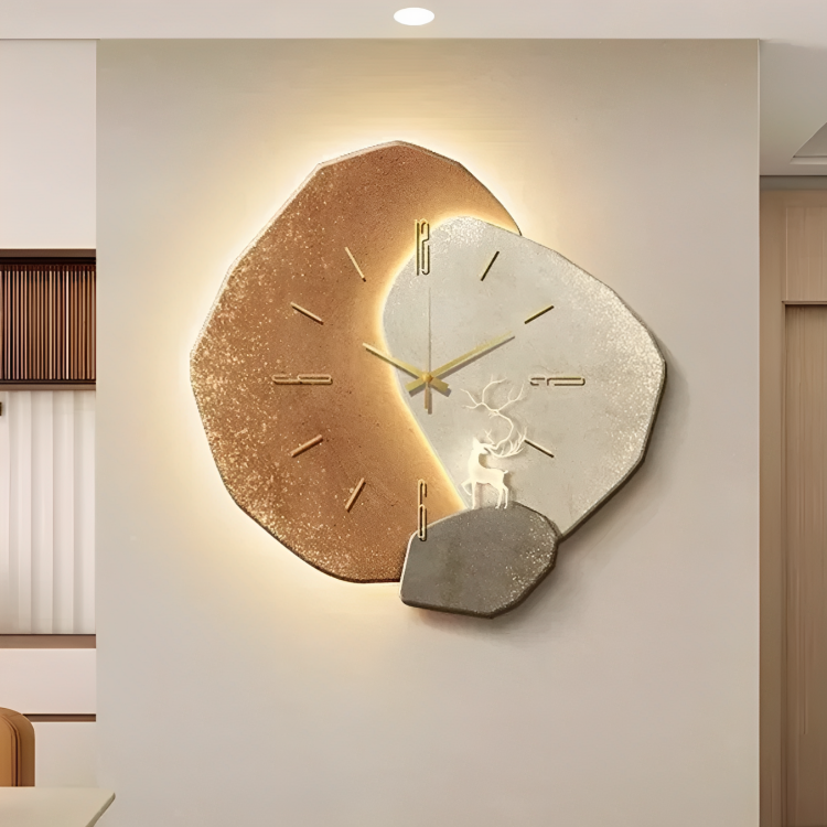 Illuminated Wooden Wall Clock – Modern LED Light Feature for Home - Atelier Dubois Paris