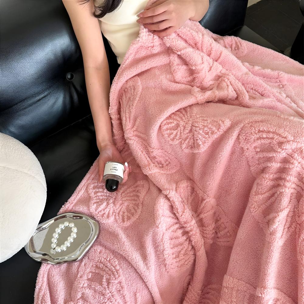 Soft Butterfly Pattern Flannel Blanket