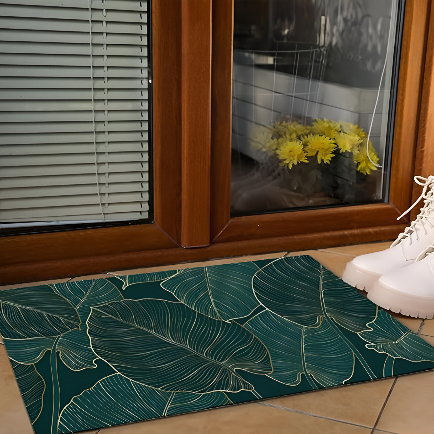 Decorative Linear Leaf Doormat