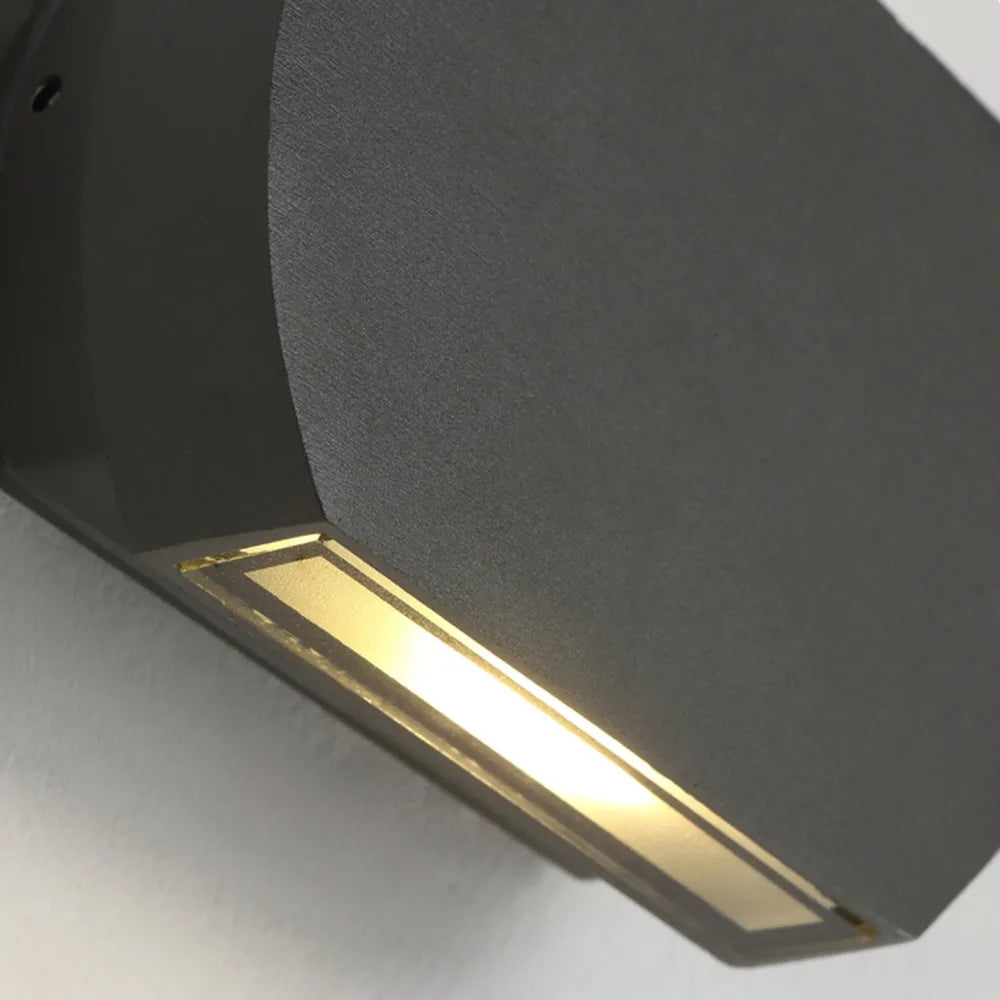 Outdoor Geometric Aluminium Wall Light – IP65 with Glass Shade