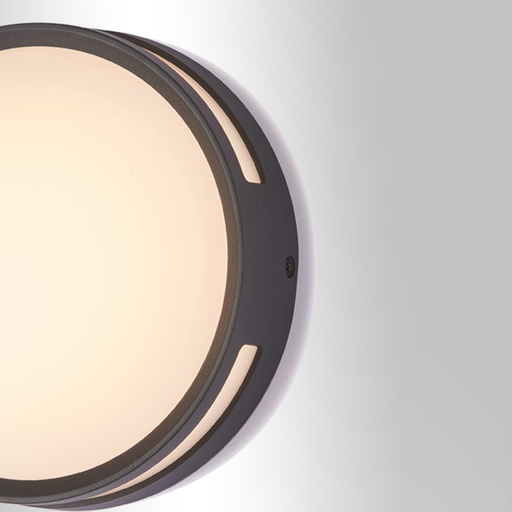 Black Metal Round Wall Light – IP65 Outdoor LED Lighting