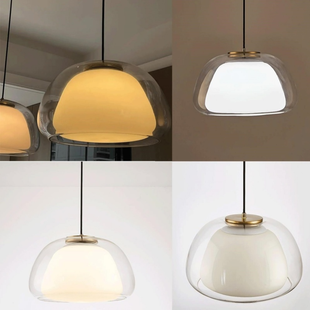 Jelly-Shaped Pendant Lamp | Milk Glass Shade