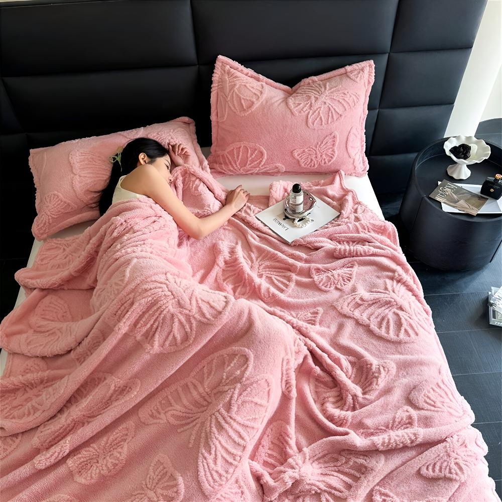 Soft Butterfly Pattern Flannel Blanket